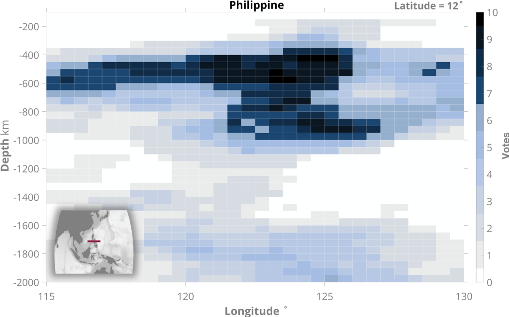 Seismic tomography VoteMap (Shephard et al., 2017) analysis of the Philippine SZI event.